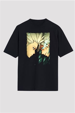 Bleach Baskılı Unisex Siyah Oversize Tişört - Tshirt