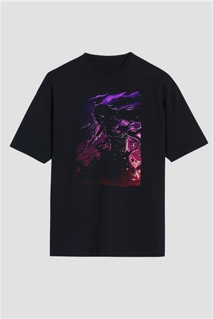 Bleach Baskılı Unisex Siyah Oversize Tişört - Tshirt