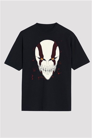 Bleach Baskılı Unisex Siyah Oversize Tişört - Tshirt