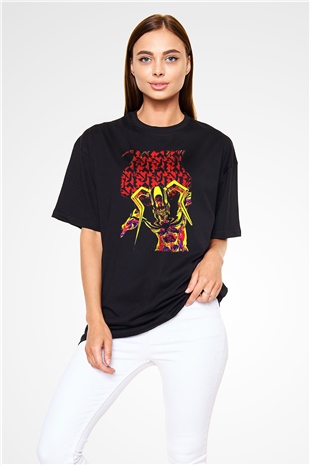 Bleach Baskılı Unisex Siyah Oversize Tişört - Tshirt
