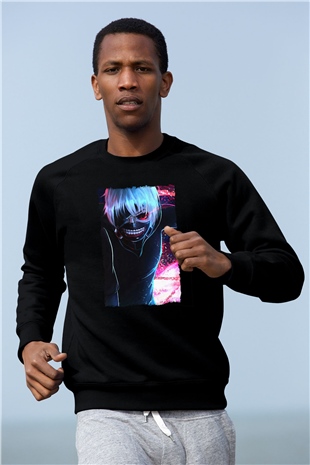 Bleach Baskılı Unisex Siyah Sweatshirt