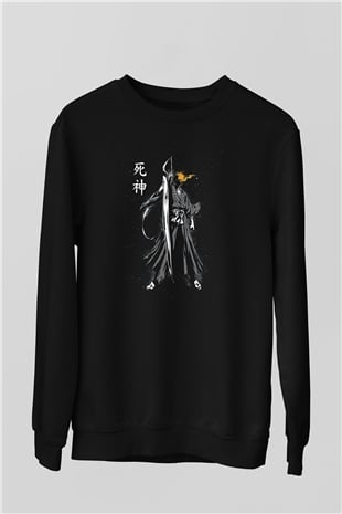 Bleach Baskılı Unisex Siyah Sweatshirt