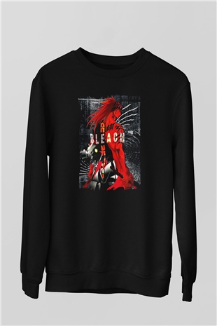 Bleach Baskılı Unisex Siyah Sweatshirt
