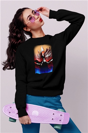 Bleach Baskılı Unisex Siyah Sweatshirt