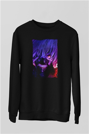 Bleach Baskılı Unisex Siyah Sweatshirt