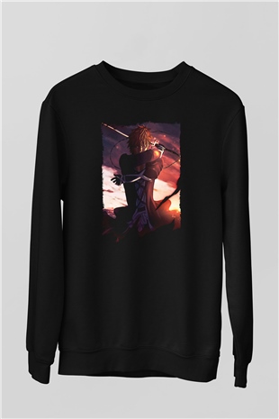 Bleach Baskılı Unisex Siyah Sweatshirt