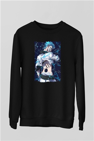 Bleach Baskılı Unisex Siyah Sweatshirt