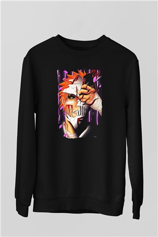 Bleach Baskılı Unisex Siyah Sweatshirt