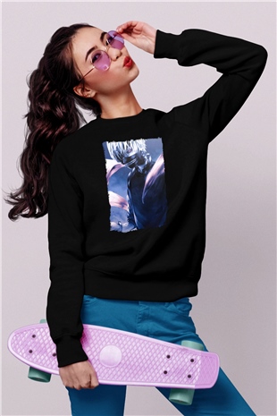 Bleach Baskılı Unisex Siyah Sweatshirt