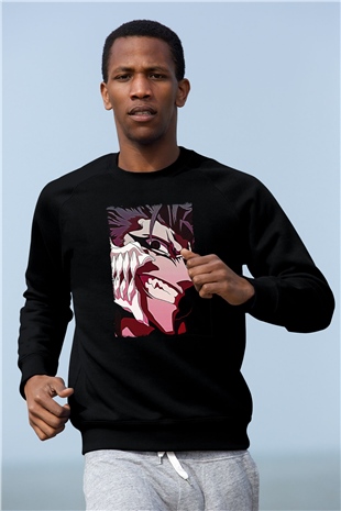Bleach Baskılı Unisex Siyah Sweatshirt