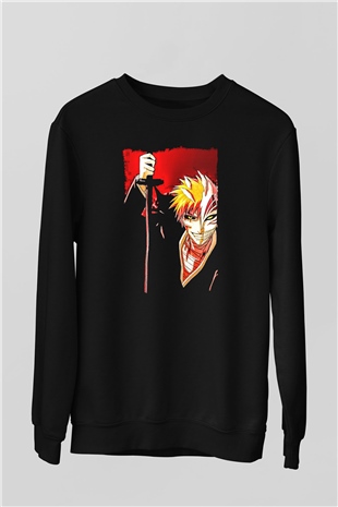 Bleach Baskılı Unisex Siyah Sweatshirt