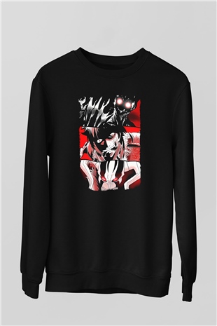 Bleach Baskılı Unisex Siyah Sweatshirt