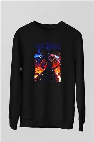 Bleach Baskılı Unisex Siyah Sweatshirt