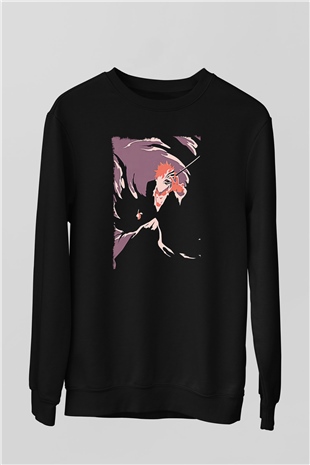 Bleach Baskılı Unisex Siyah Sweatshirt