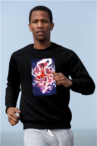 Bleach Baskılı Unisex Siyah Sweatshirt