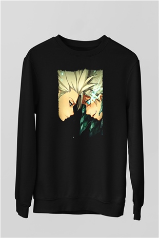 Bleach Baskılı Unisex Siyah Sweatshirt