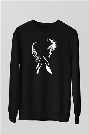 Bleach Baskılı Unisex Siyah Sweatshirt