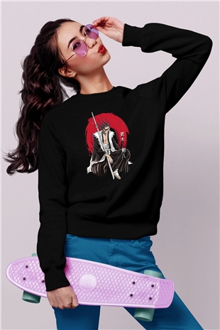 Bleach Baskılı Unisex Siyah Sweatshirt