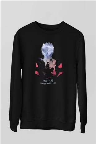 Bleach Baskılı Unisex Siyah Sweatshirt