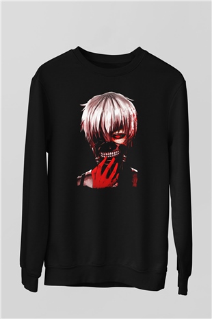 Bleach Baskılı Unisex Siyah Sweatshirt