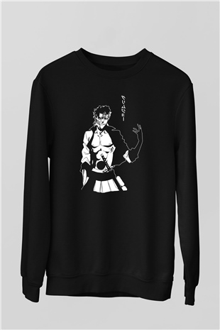 Bleach Baskılı Unisex Siyah Sweatshirt