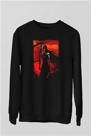 Bleach Baskılı Unisex Siyah Sweatshirt