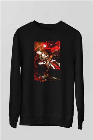 Bleach Baskılı Unisex Siyah Sweatshirt
