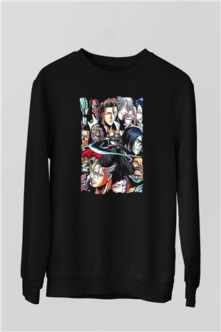 Bleach Baskılı Unisex Siyah Sweatshirt