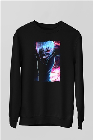 Bleach Baskılı Unisex Siyah Sweatshirt
