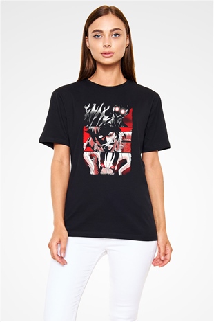Bleach Baskılı Unisex Siyah Tişört - Tshirt