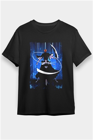 Bleach Baskılı Unisex Siyah Tişört - Tshirt