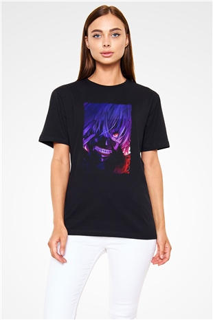 Bleach Baskılı Unisex Siyah Tişört - Tshirt
