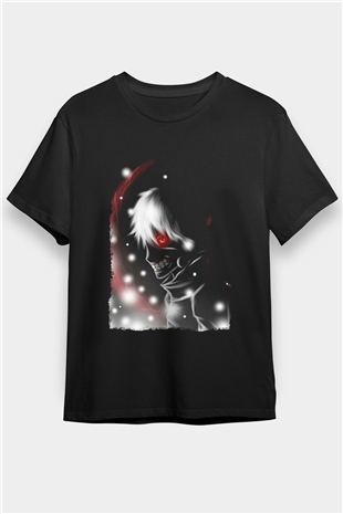 Bleach Baskılı Unisex Siyah Tişört - Tshirt