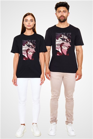 Bleach Baskılı Unisex Siyah Tişört - Tshirt