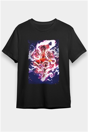 Bleach Baskılı Unisex Siyah Tişört - Tshirt