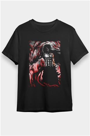 Bleach Baskılı Unisex Siyah Tişört - Tshirt