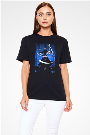 Bleach Baskılı Unisex Siyah Tişört - Tshirt