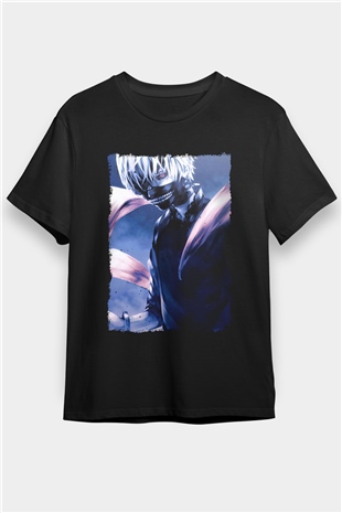 Bleach Baskılı Unisex Siyah Tişört - Tshirt