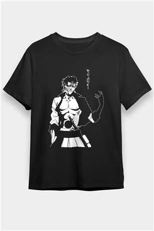 Bleach Baskılı Unisex Siyah Tişört - Tshirt