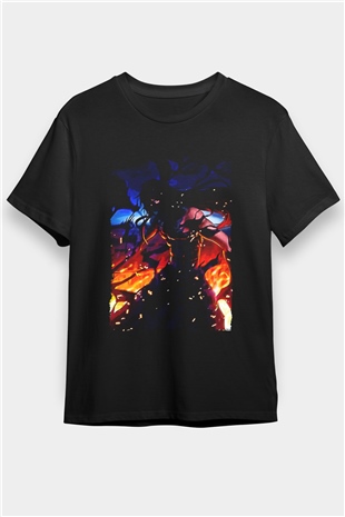 Bleach Baskılı Unisex Siyah Tişört - Tshirt