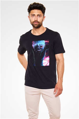 Bleach Baskılı Unisex Siyah Tişört - Tshirt