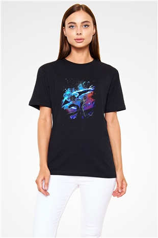 Bleach Baskılı Unisex Siyah Tişört - Tshirt