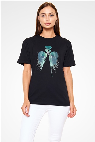 Bleach Baskılı Unisex Siyah Tişört - Tshirt