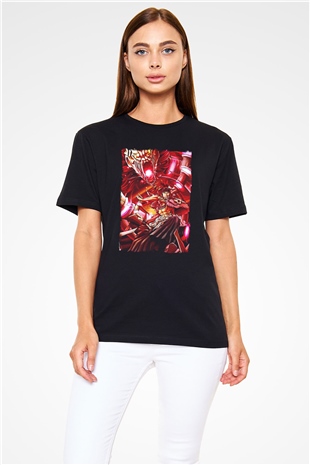 Bleach Baskılı Unisex Siyah Tişört - Tshirt