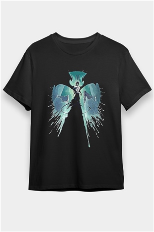 Bleach Baskılı Unisex Siyah Tişört - Tshirt