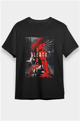 Bleach Baskılı Unisex Siyah Tişört - Tshirt