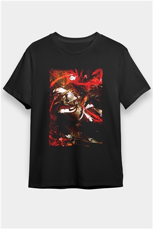 Bleach Baskılı Unisex Siyah Tişört - Tshirt