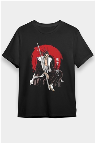 Bleach Baskılı Unisex Siyah Tişört - Tshirt