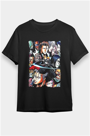 Bleach Baskılı Unisex Siyah Tişört - Tshirt