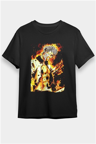 Bleach Baskılı Unisex Siyah Tişört - Tshirt